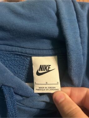 Nike Light Blue Hoodie with Swoosh Tag